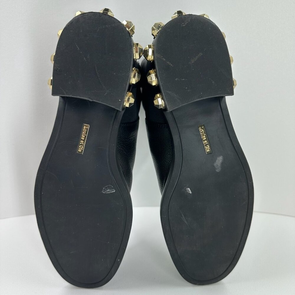Louise et Cie Valtina Pearl Heel Chelsea Boots Women US 9M Pebbled Leather Black - Picture 10 of 13